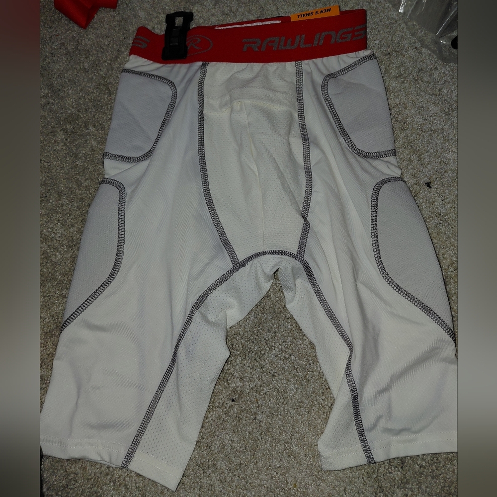 Rawlings White and Red Men's Athletic Shorts